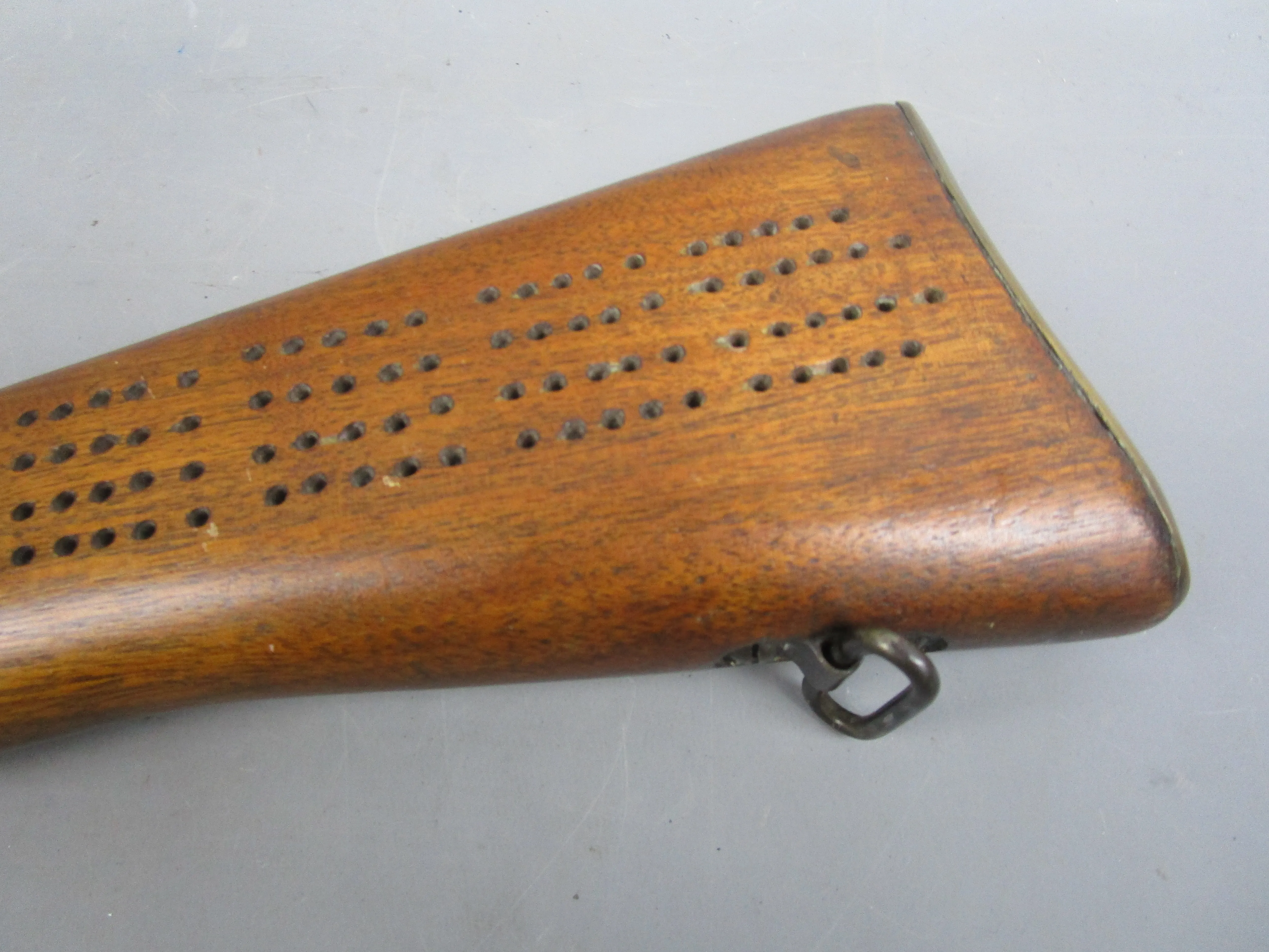 Wooden Gun Stock Cribbage Board Antique Victorian c1900